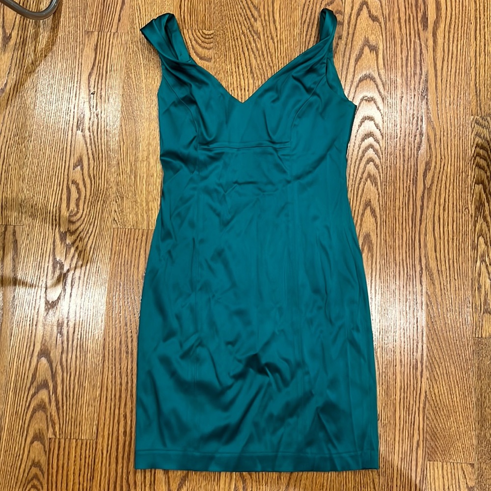 Green Calvin Klein Satin Dress, size 6P